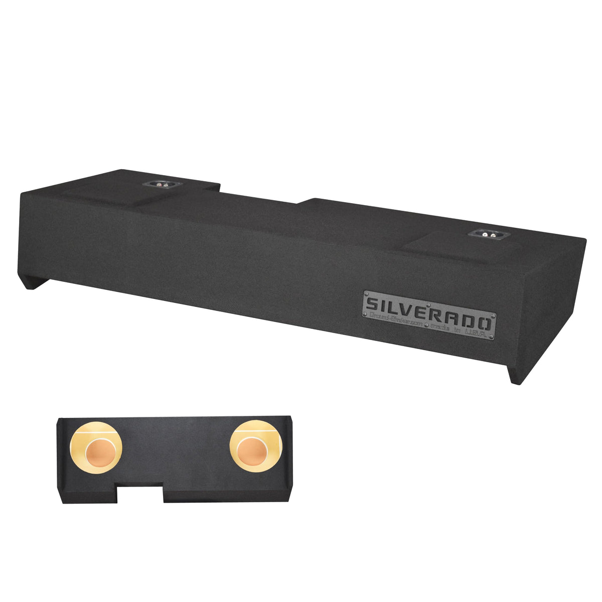 Chevy Silverado 2019-2026 Crew Cab and Double Cab 10" Dual Ground Shaker Subwoofer Enclosure Ported and Sealed (Green, 12" TW3)