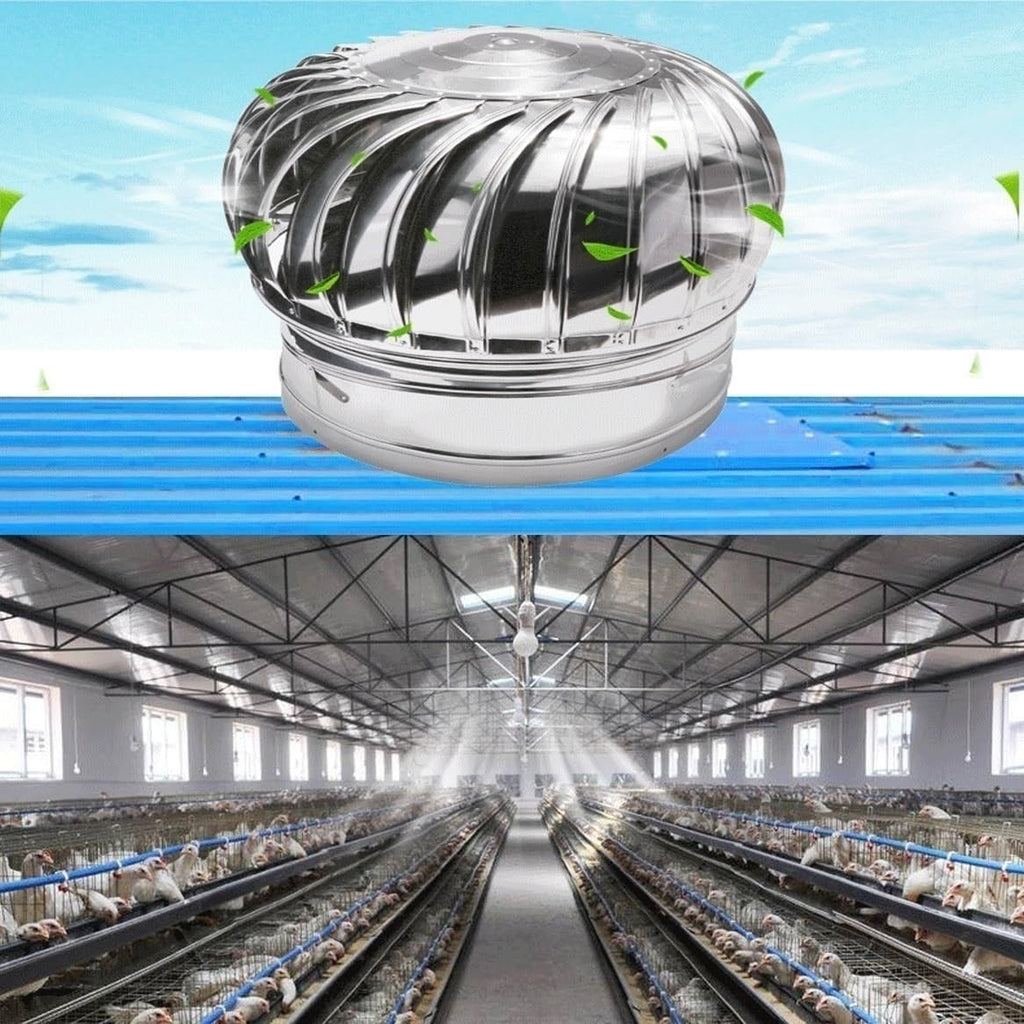 SARKEY Roof Turbines Ventilator, 304 Stainless Steel Rotating Ventilator Cap, Wind Rotating Chimney Cowl, Roof Rotating Exhaust Heat Dissipation Vents, Attic Air Vent Ventilating Fan(500mm/19.7in)