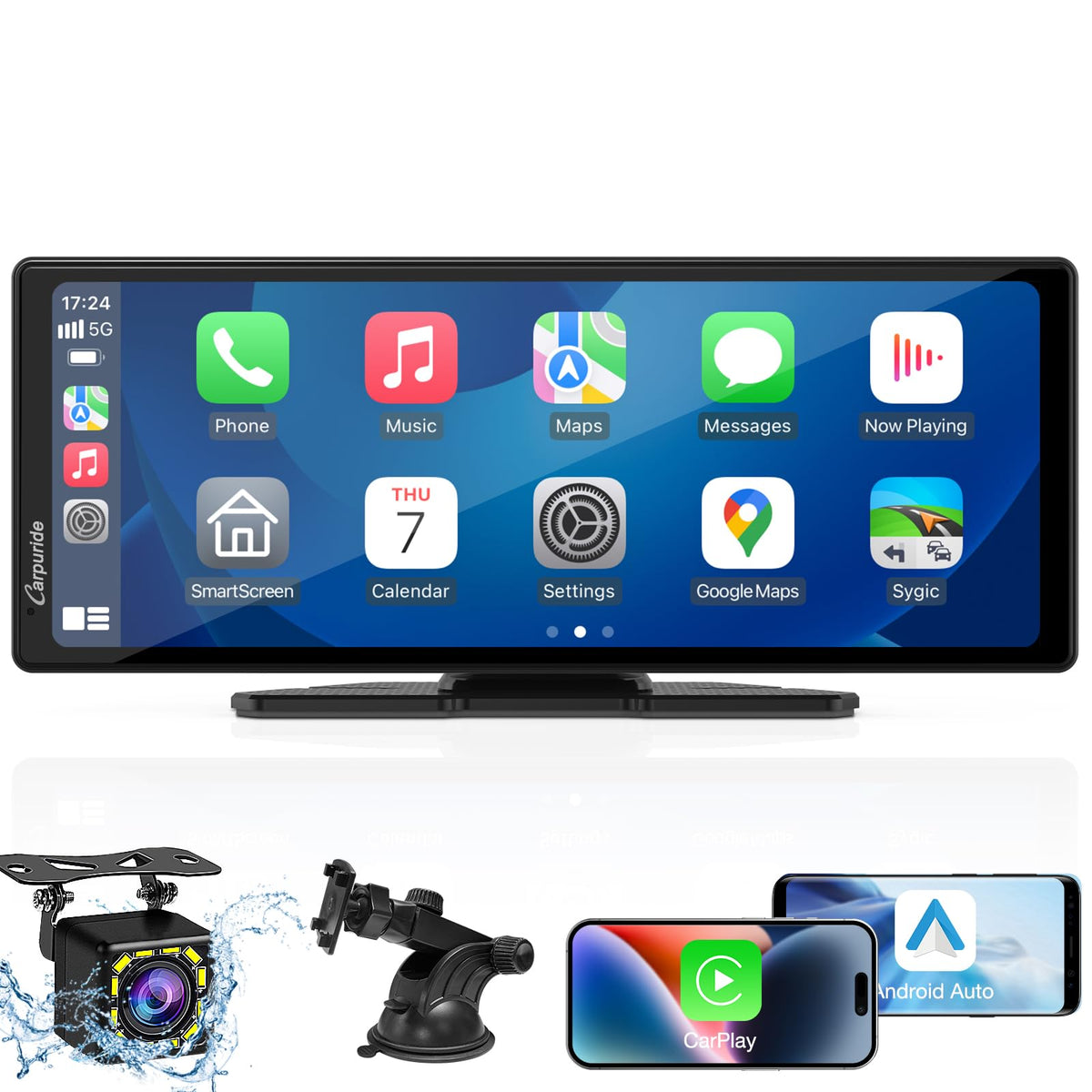 Carpuride W901 Pro Portable Carplay & Android Auto with Dula Bluetooth