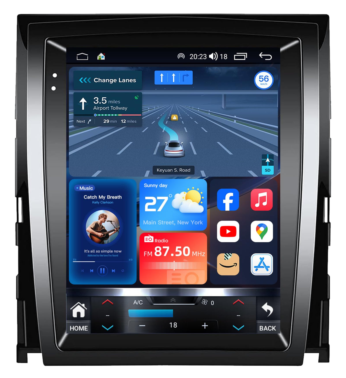 [8Core 4+64GB] Car Radio for Cadillac Escalade SLS 2007-2014: 9.7" TouchScreen Stereo with CarPlay Android Auto 5GWiFi Bluetooth GPS Navigation Split Screen Mirror Link FM AM RDS DSP SWC Backup Camera