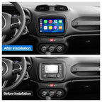 4+64G 9-inch Android 14 Car Stereo for Jeep Renegade 2015-2020 IPS Touchscreen Screen Car Radio with WiFi 6 Carplay & Android Auto Support Backup Camera GPS FM Navi Bluetooth 5.4 SWC