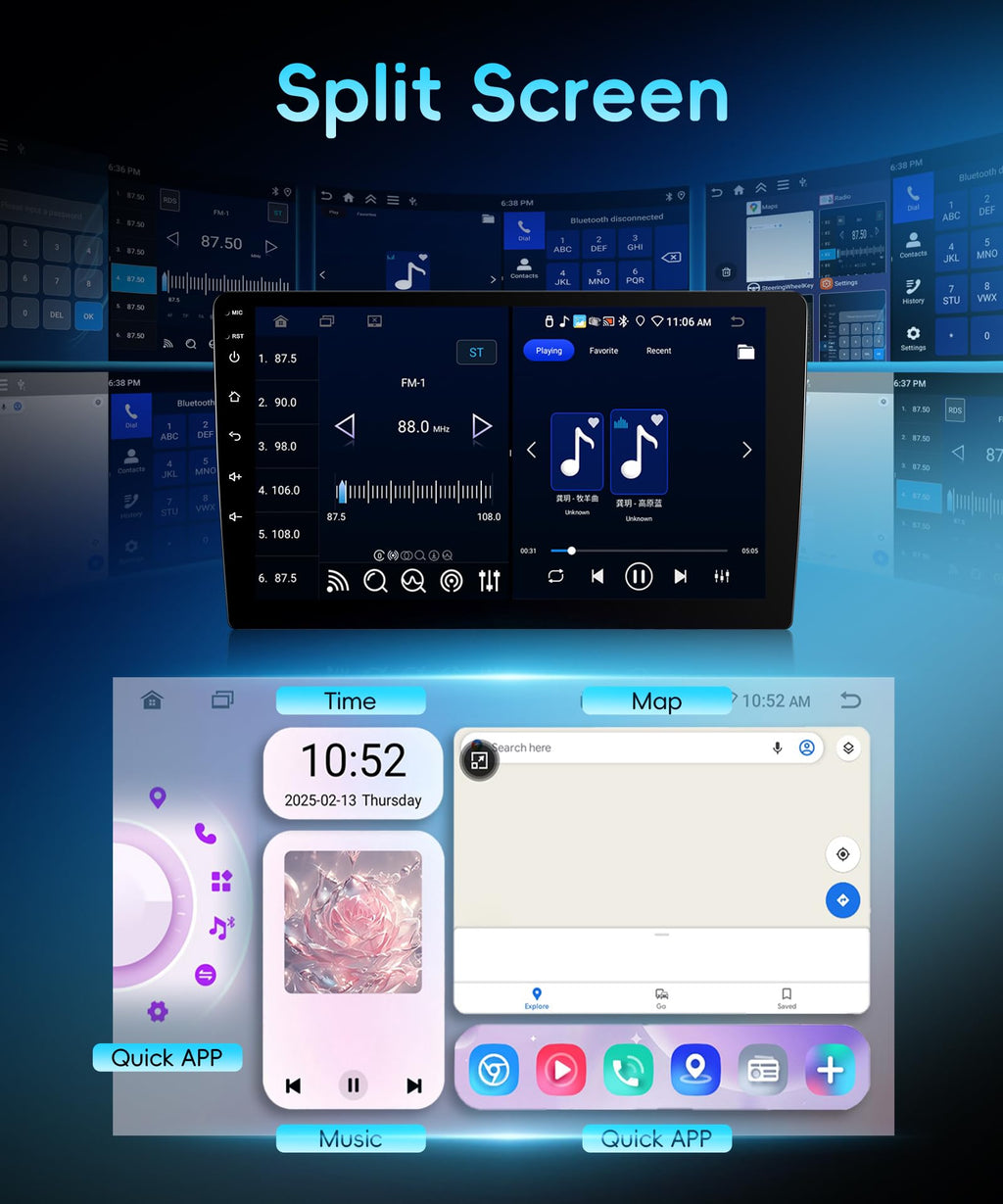 8 Core 6G+128G Android 15 Car Stereo for Suzuki Swift 2005-2010, 5GHz WiFi