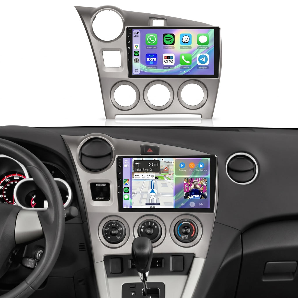 8Core 6GB+128GB Android 15 Radio for Toyota Matrix 2009-2014 Car Stereo with 9 Inch 1280x720 IPS Touchscreen,Wireless Carplay/Android Auto GPS DSP 46EQ 5.0Bluetooth WiFi FM/RDS SWC Camera