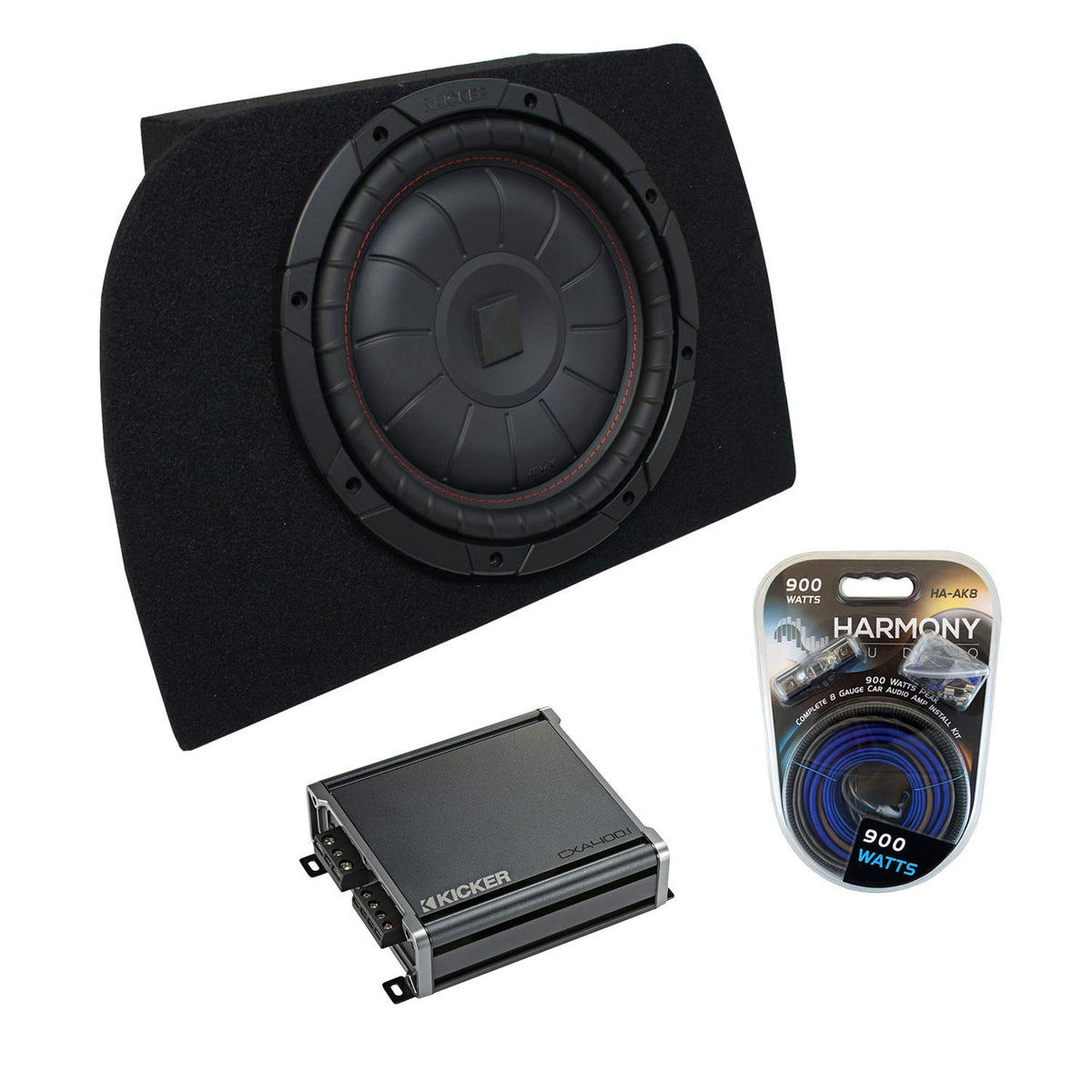 Kicker CompVT CVT10 Sub Box with CXA400.1 Amp Fits Mazda Miata 1990-2005