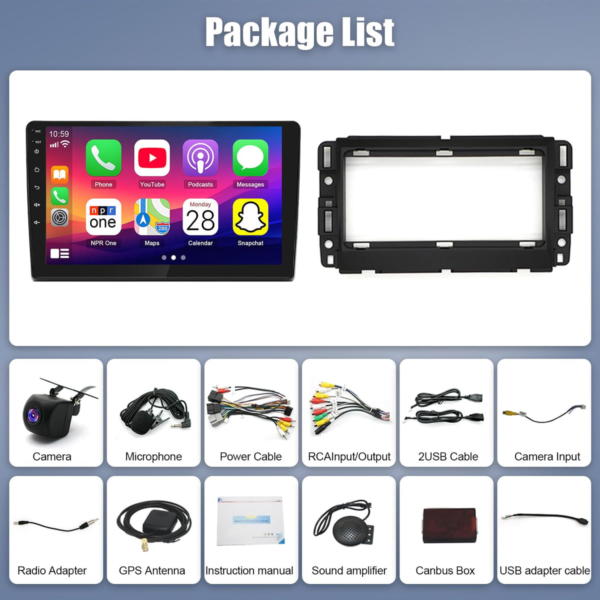 4+64G Android 14 Car Stereo for Chevy Express 1500/2500/3500 2008-2011
