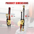 2 Pack 5/16"-3/8" Easy Ratchet Chain Binder with Grab Hooks