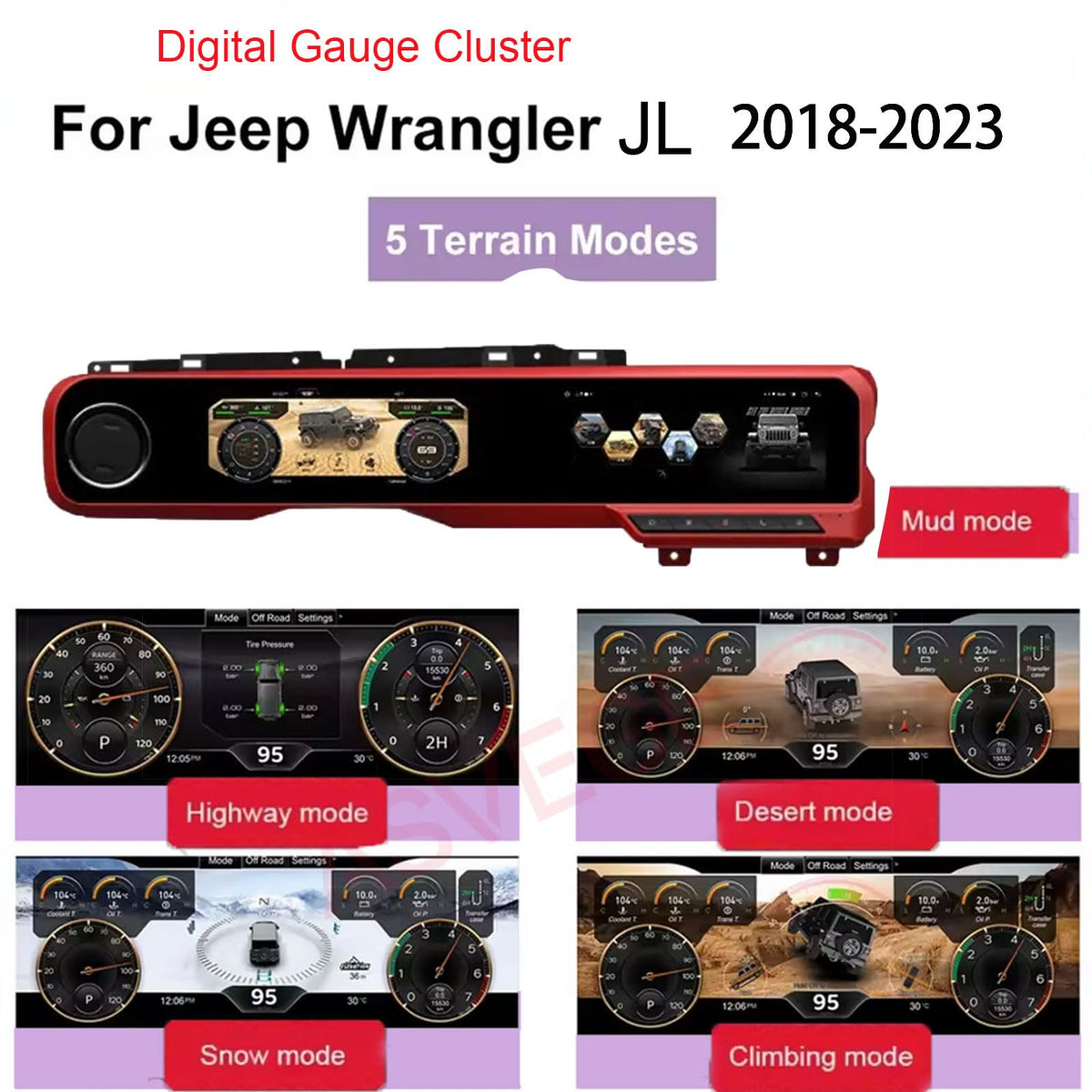 ASVEGE Dual Screens Android Car Stereo Radio for Jeep Wrangler JL 2018-2022
