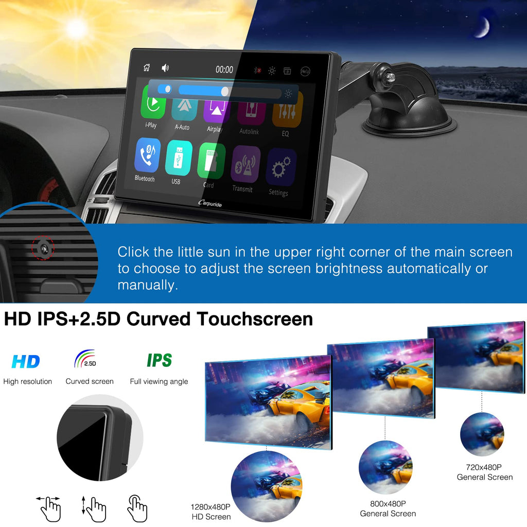Carpuride W901 Pro Portable Carplay & Android Auto with Dula Bluetooth