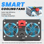12V 3000W Pure Sine Wave Inverter 12V DC to 110V/120V AC Converter with 4AC Outlets, 5V/3.4A USB, Remote Control with on-Screen Display, Off-Grid Solar Power Inverter for Truck, Home, Vehicles, RV