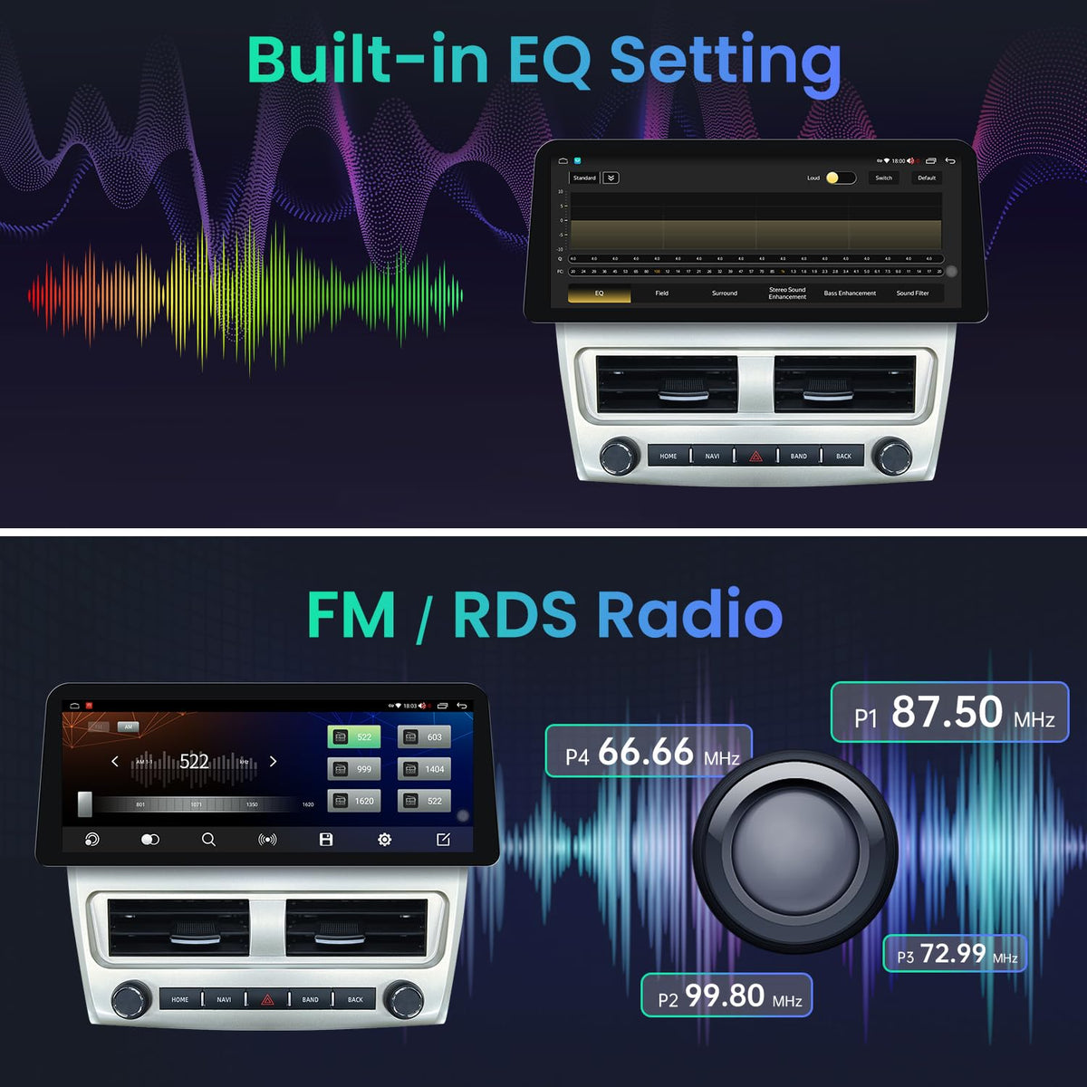 Car Radio for Toyota Camry 2007 2008 2009 2010 2011 Upgrade 12.3" 1280x800 Touch Screen Stereo, Android 13 Head Unit, Wireless Carplay, Android Auto, 5G WiFi GPS FM/EQ Bluetooth SWC Backup Camera