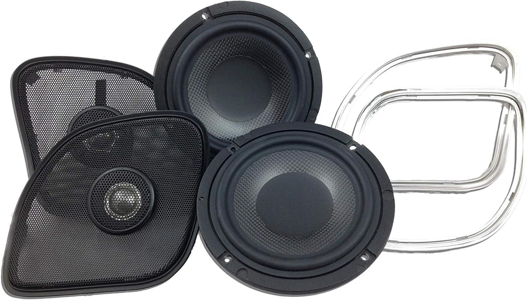 Hogtunes Wild Boar Audio WBC 1654 RG High Performance 6.5" Front Speakers with Grills (2 Pack), Fits 2015-2024 Harley-Davidson Road Glide Models