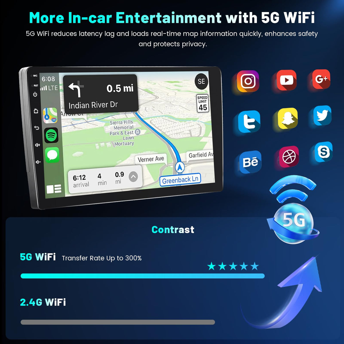 Hikity 4+64G 9 Inch IPS Screen Android Car Stereo for Nissan Juke 2011-2016
