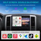 10.2" 8 Core 4+64GB Car Radio Stereo Upgrade for 2009-2012 Dodge Ram 1500 2500 3500, Plug and Play Android 13 Head Unit with Wireless Carplay/Android Auto/1080P Backup Camera