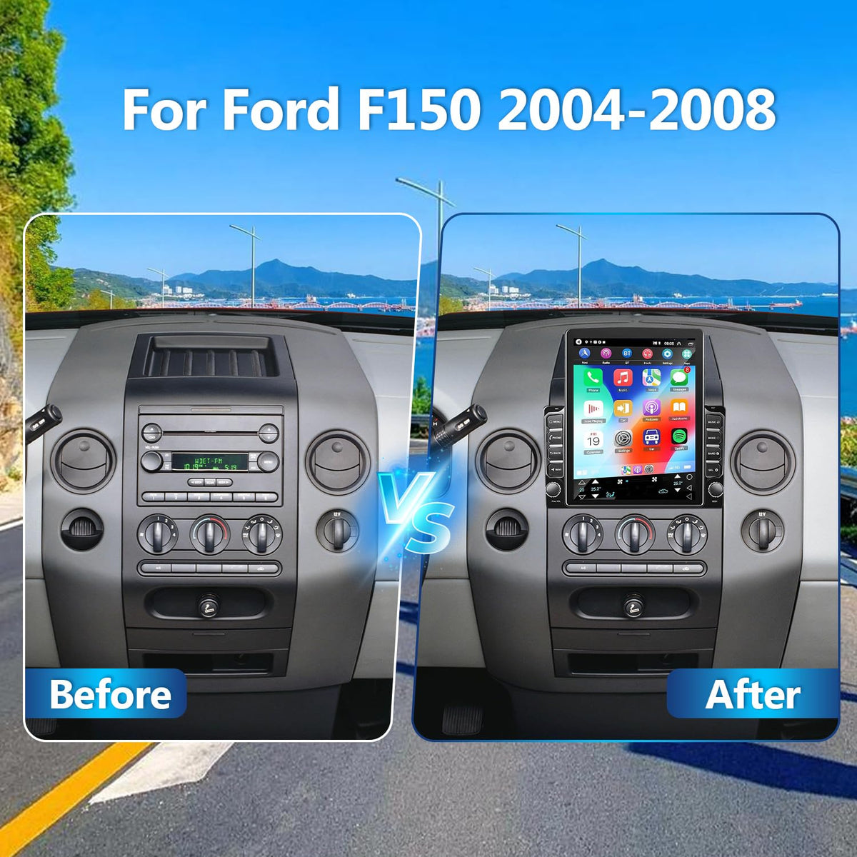 9.7 Inch Android 14 Car Radio for Ford F150 F-150 2004 2005-2008, 2G+64G