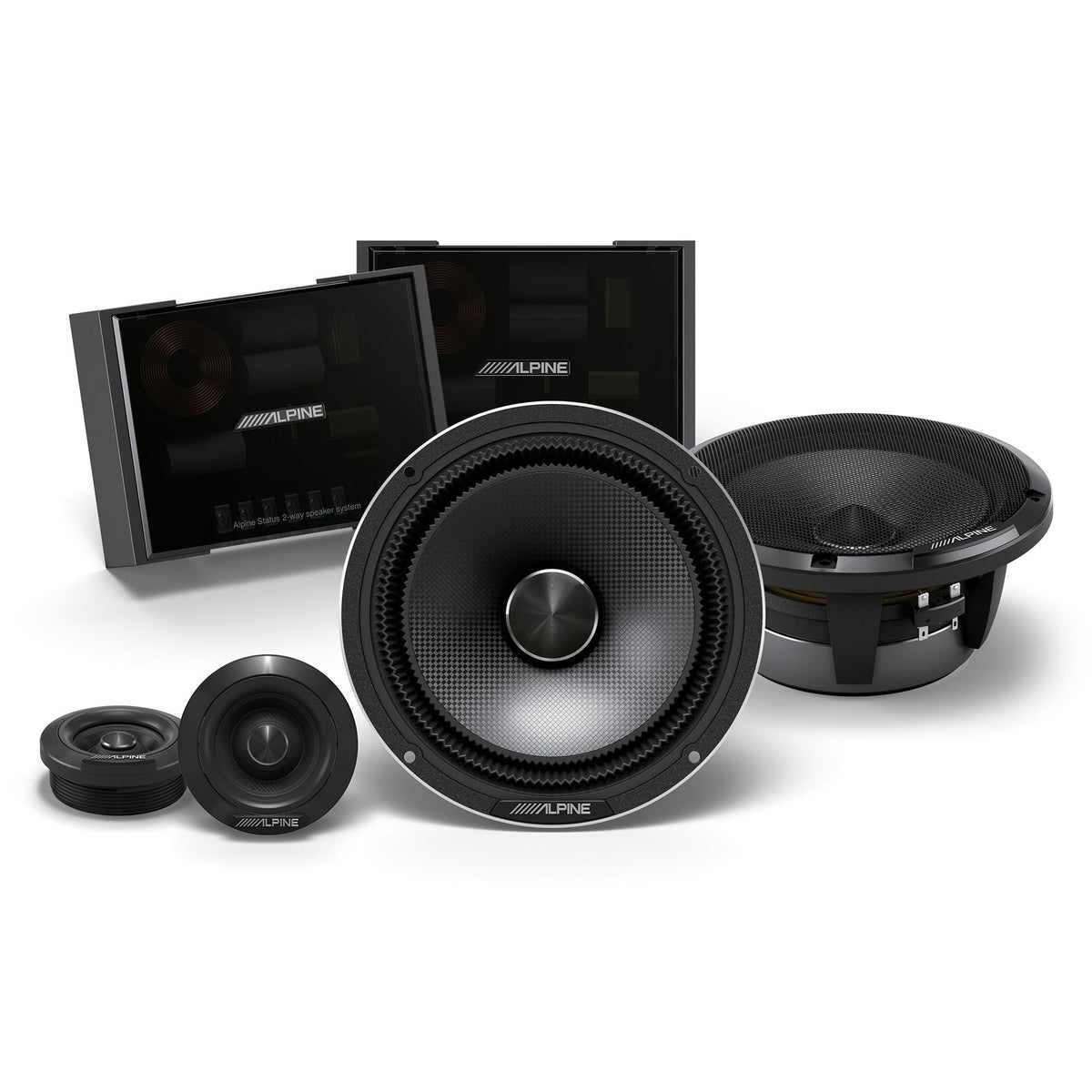 Alpine HDZ-65CS, Status Series Hi-Res 6.5" 2-Way Speakers + Foam Baffle Kit Bundle