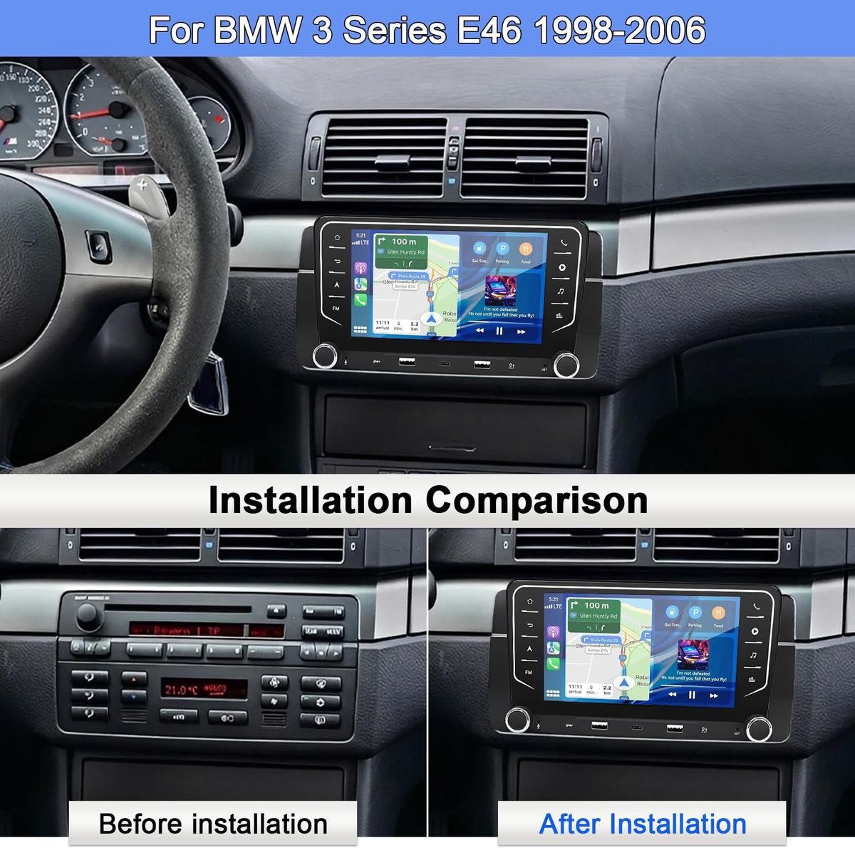 2+64G Car Stereo Upgrade Radio for BMW 3 Series E46 1998-2006