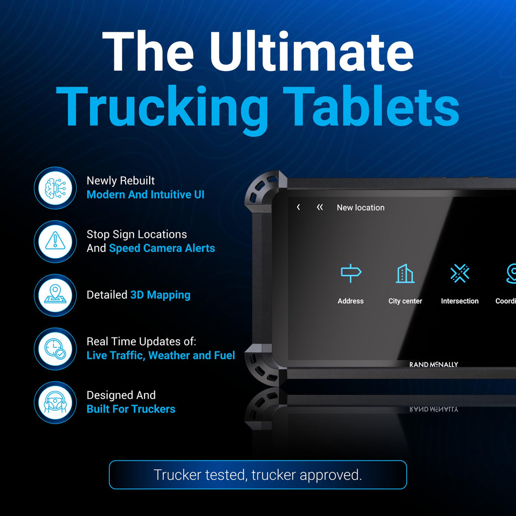 Rand McNally GPS Tablet, 6 Inch, Truck Navigation, Android, Real-Time Traffic, Fleet Management, RANDTAB6