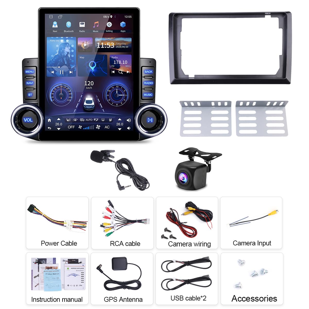 Dual knobs 9.7 Inch Upgrade Car Radio for Toyota Tundra 2000-2006 2+32G
