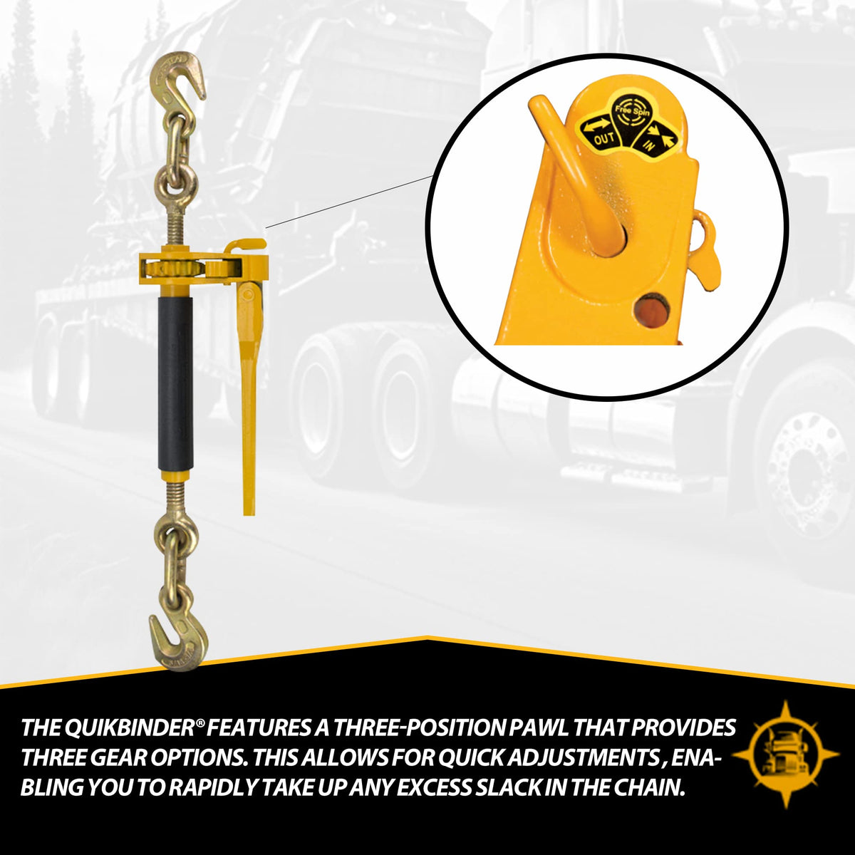 NCC · Heavy Duty · (4) G70 3/8" x 10' Transport Chain & (4) 5/16"-3/8" Peerless QuikBinder · for Tie Down, Hauling, Towing, Cargo Control