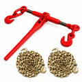 Ratchet Binder Kit, 8,819 lbs, Two 3/8" G80 Chains & Adjustable Grab Hooks