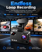 Dash Cam Front and Rear, 4K+4K Car Dash Camera, Free 128GB Card,5.8GHz WiFi