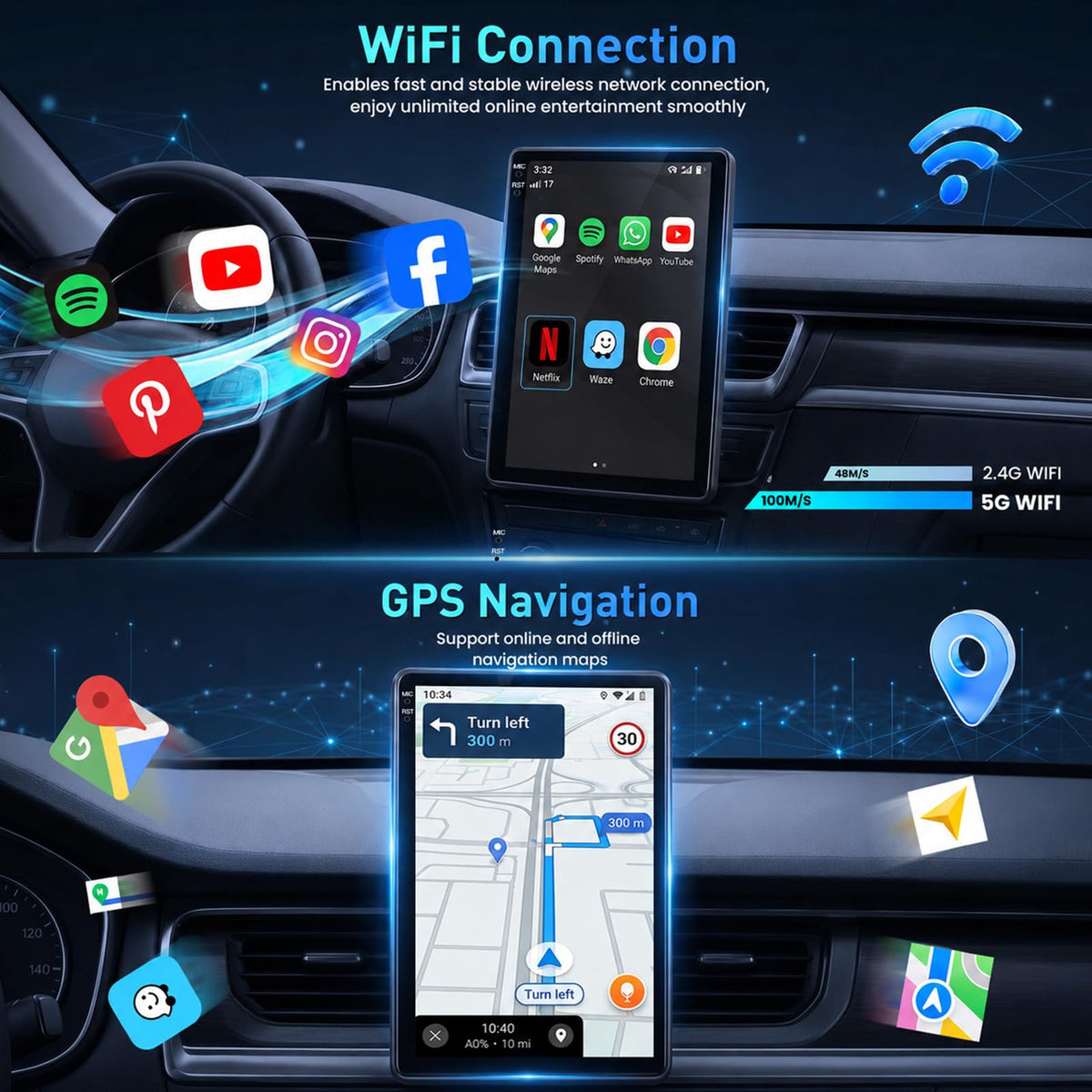 4 + 64GB ROM Android 15 Car Radio for Chevrolet Chevy Cruze 2009-2015