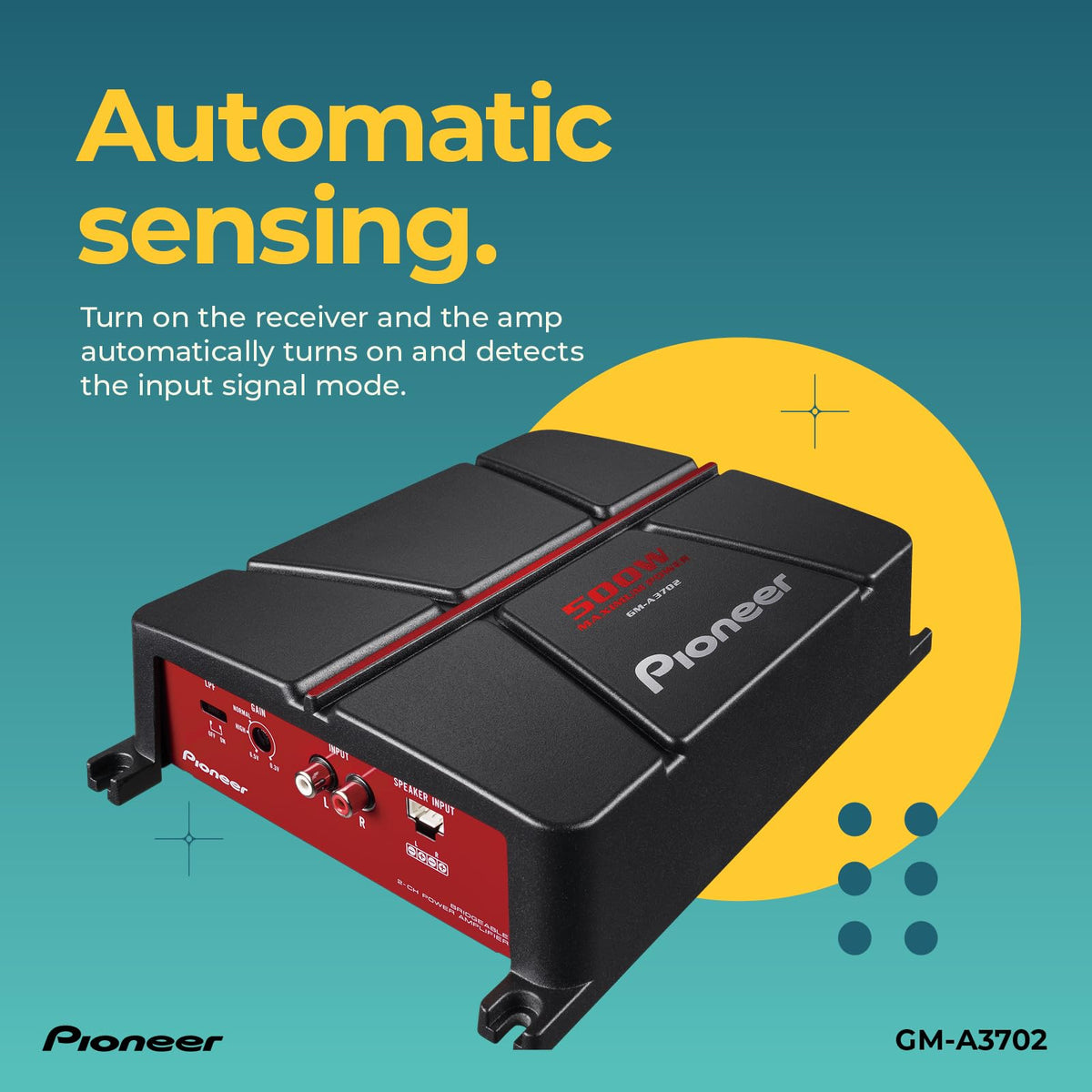 Pioneer GM-A3702 500W Max Class AB Bridgeable 2-Channel Car Amplifier (Pack of 6)