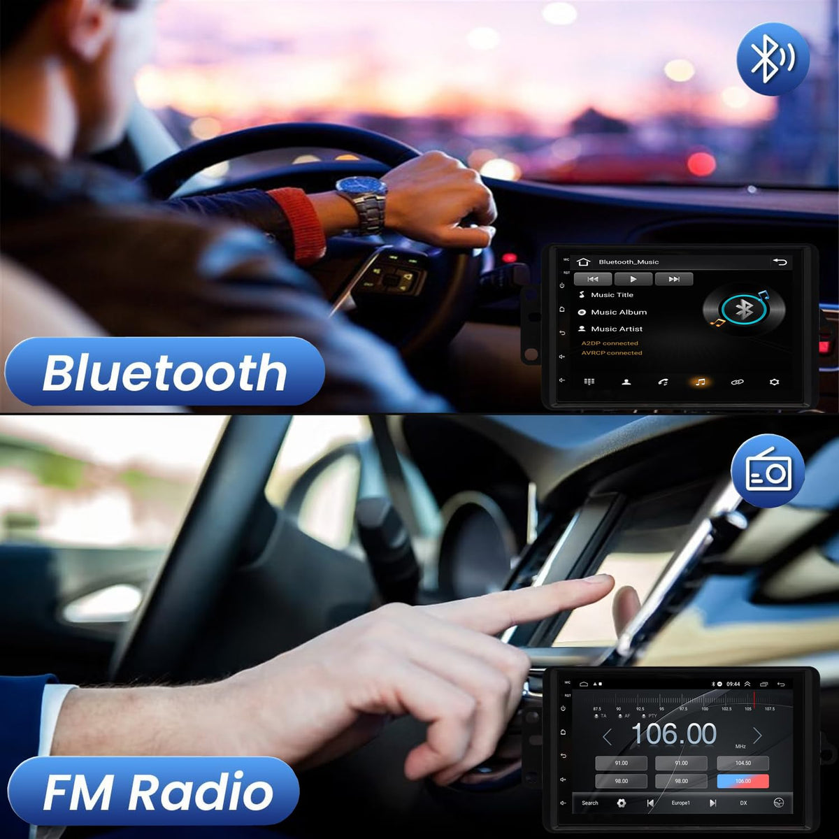 QLED Radio for Chevy Chevrolet Silverado SSR Tahoe 2003-2006,GMC Siera Yukon 2003-2006,Hummer H2 2003-2007,CarPlay Android Auto Ready,Steering Wheel Control,Free Back Camera