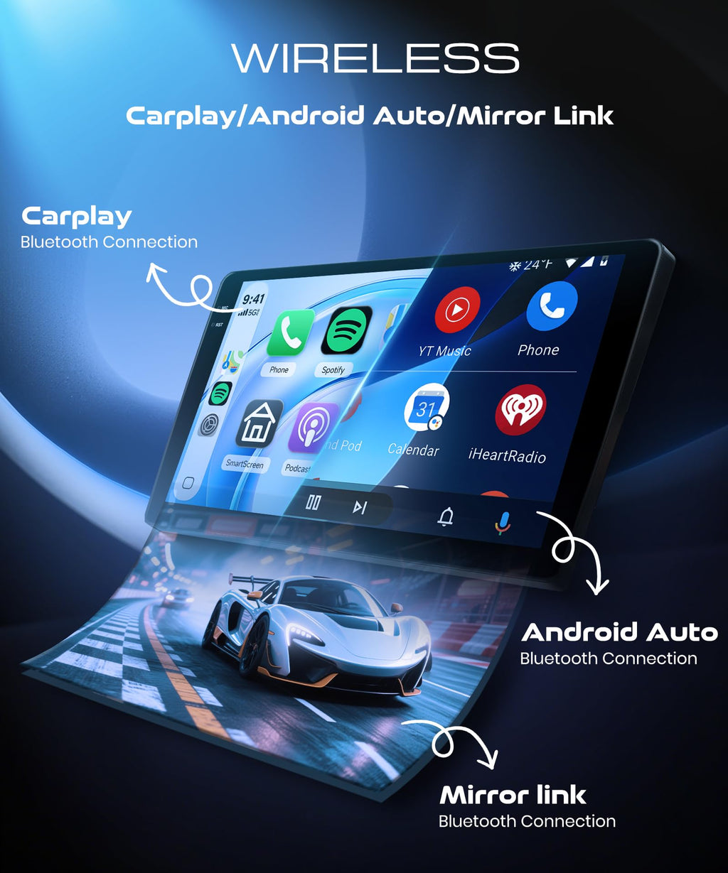 4G+128G Car Radio for Ford F150 2009 2010 2011 2012 with Wireless CarPlay Android Auto, 9 Inch Touchscreen Android Car Stereo with GPS WiFi Mirror Link SWC Bluetooth AM/FM EQ Backup Camera