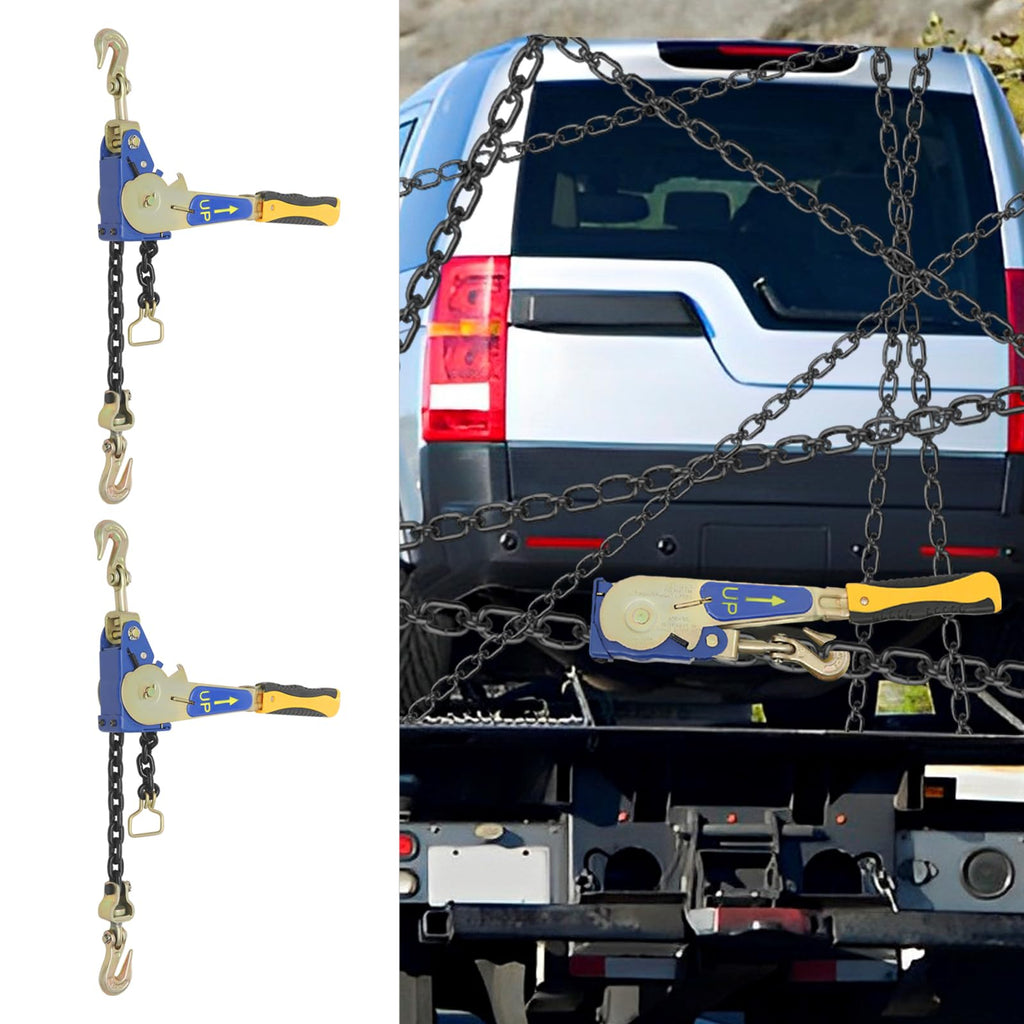 2 Pack 5/16"-3/8" Ratchet Chain Binder with Grab Hook, 5400lbs