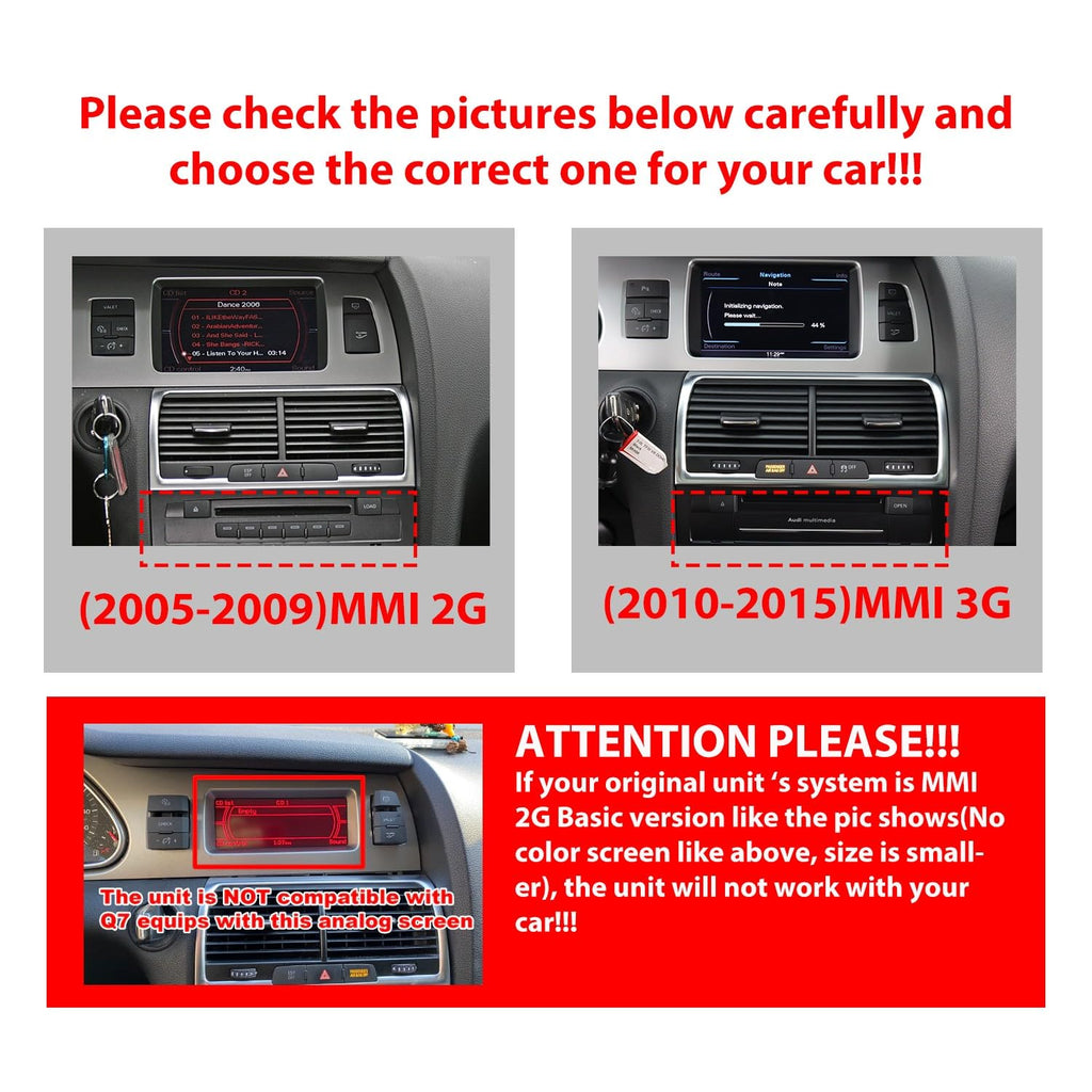 for Audi Q7 2010-2015 MMI 3G 10.25" Octa Core 4G+32G Car CarPlay Android Auto Navigation Android Stereo GPS Radio Display IPS Touchscreen Headunit Tablet Media Player