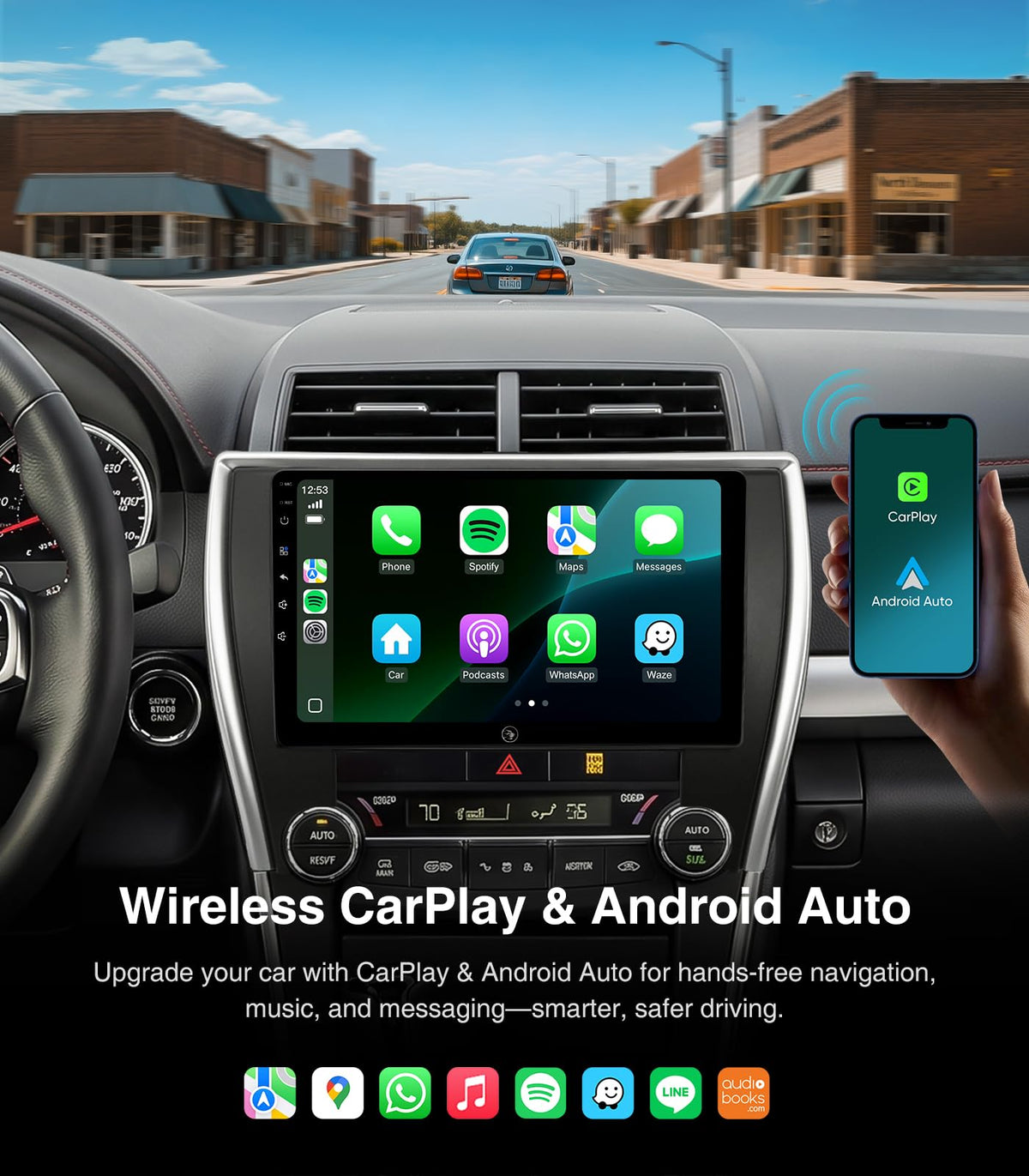 10.2" 64G Car Stereo Radio for Toyota Camry 2015 2016 2017 CarPlay