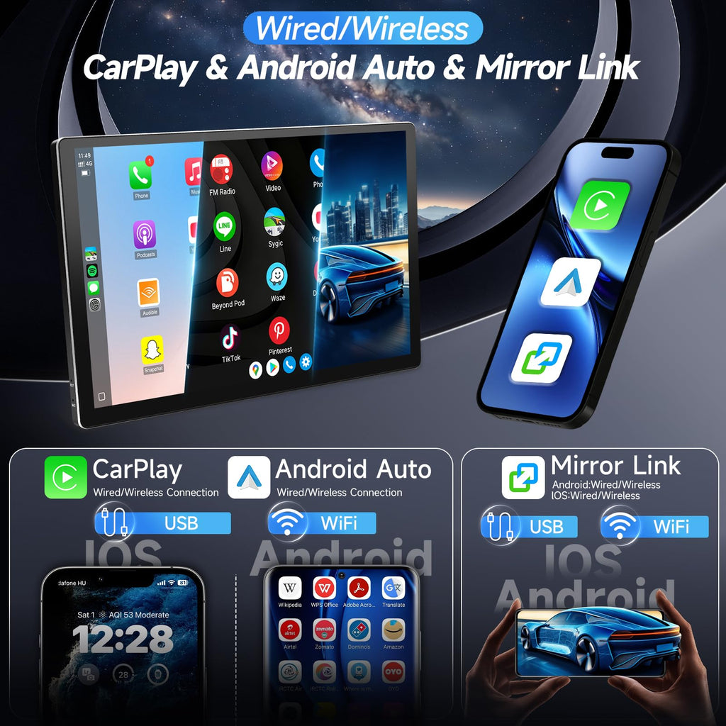 8Core 4G+64G Android 13 Car Stereo for Jeep Wrangler 2007-2018
