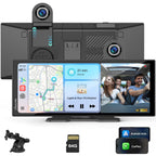 Carpuride Carplay Screen for Car with 4K Dash Cam & 1080P Backup Camera
