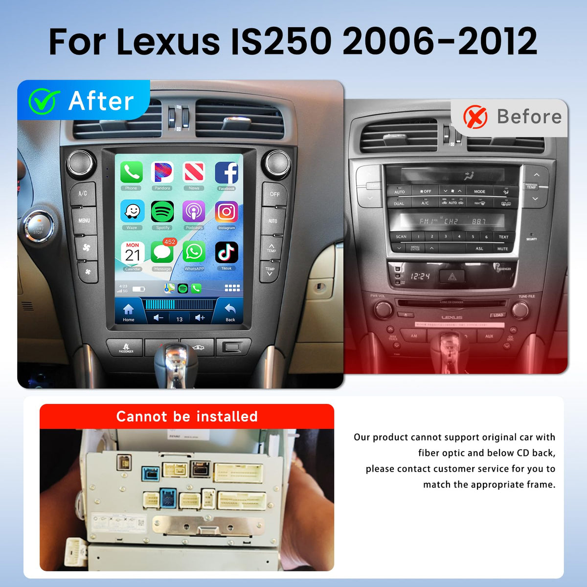 [4G+64G] Car Radio for Lexus IS250 IS300 IS350 2006-2012