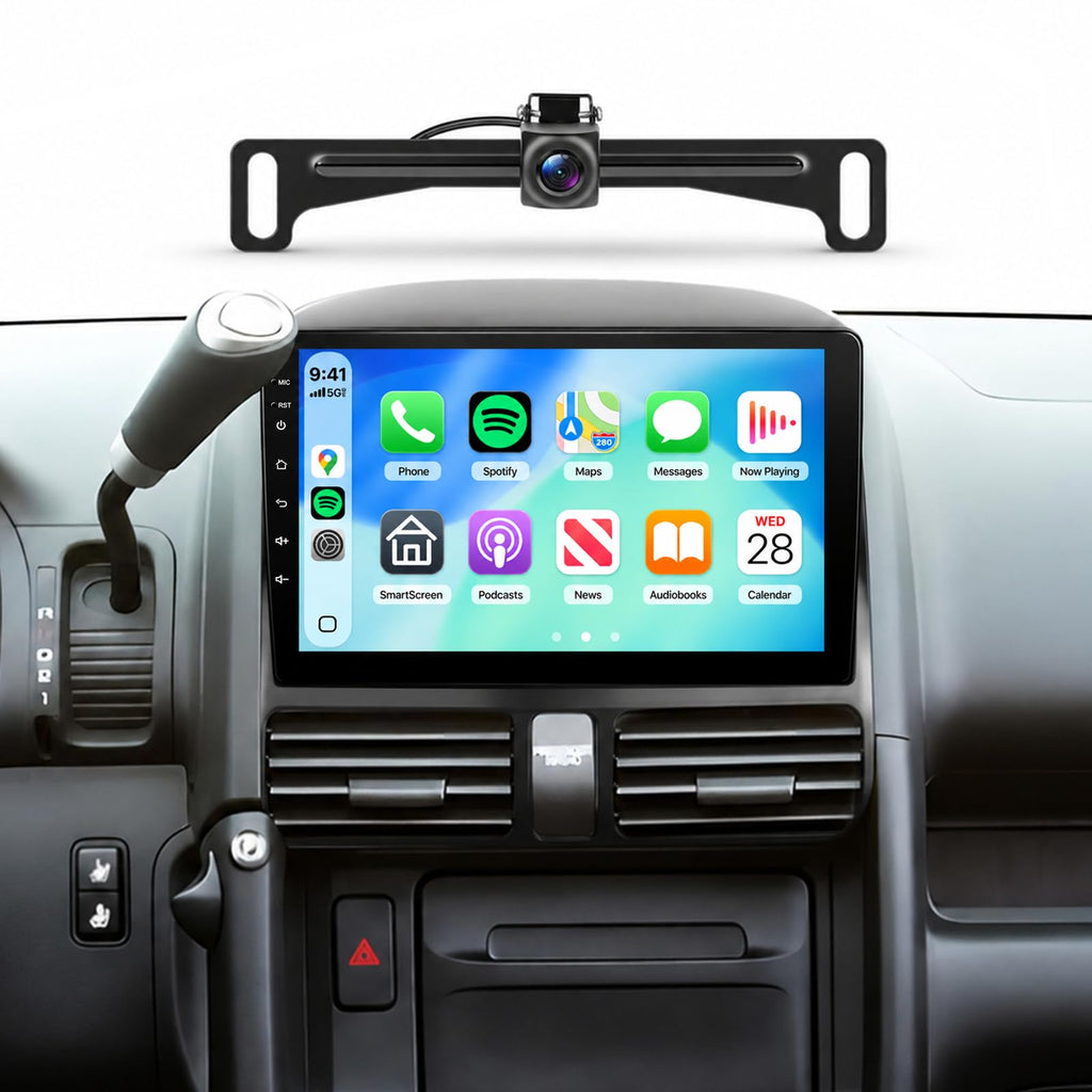 8 CORE 6G+128G Car Radio Stereo for Honda CRV 2002-2006 with Wireless CarPlay Android Auto, 9 Inch 1280 * 720P IPS Touch Screen Head Unit Android 13 GPS WiFi Bluetooth 32-Band DSP SWC HD Camera