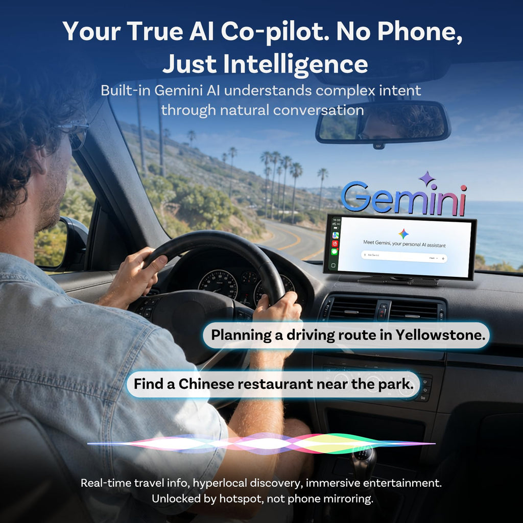 OTTOCAST 11.4" Wireless CarPlay Screen, Android Auto, Gemini AI, Android 15