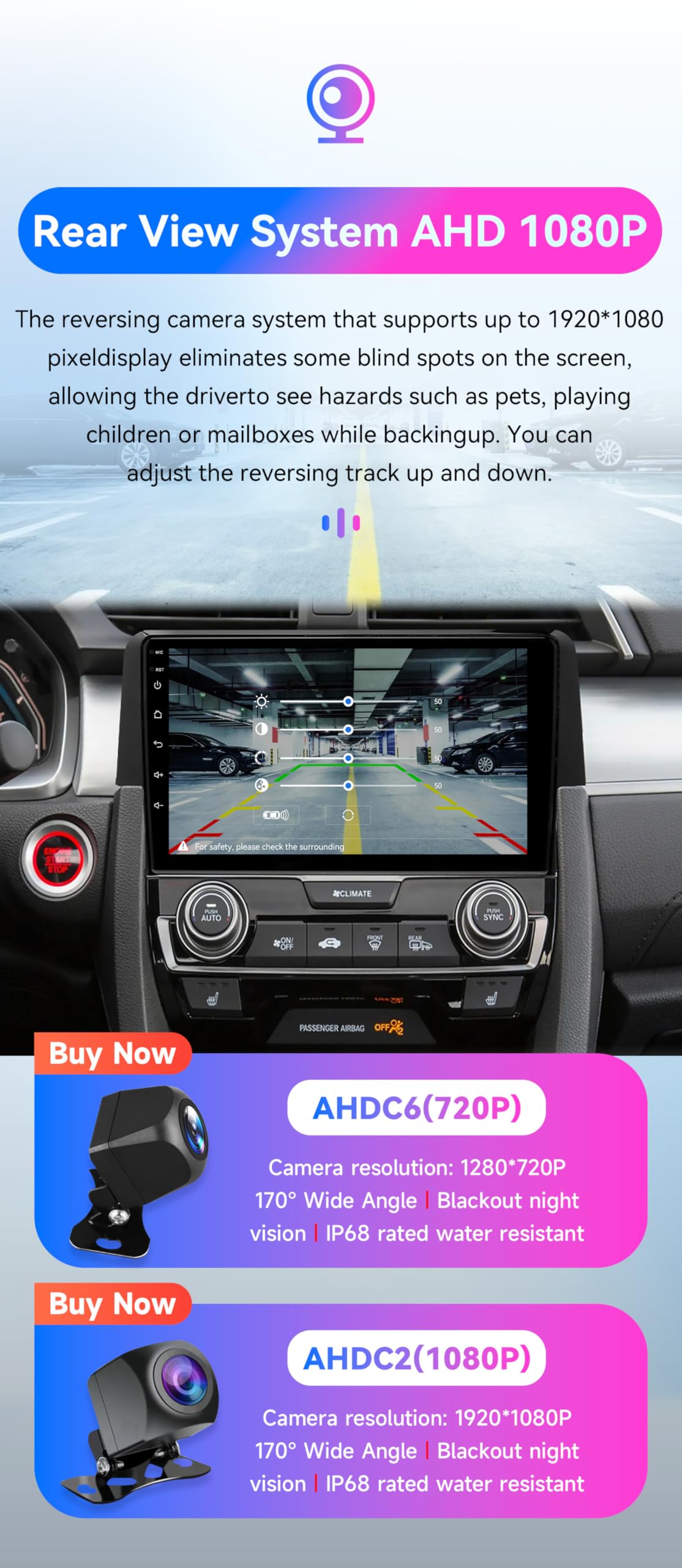 Android 14 Car Stereo Upgrade for Honda Civic 10th (2016-2021), 8Core 4G+64G GPS Navigation via Carplay Android Auto with 9inch QLED Touchscreen SWC EQ Bluetooth 5.4 TPMS OBD2