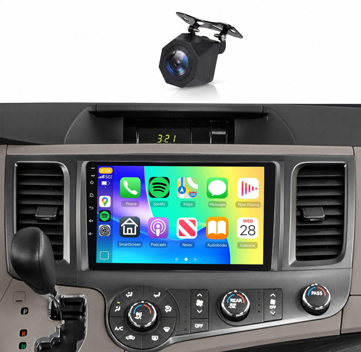 [4G+128G] Car Stereo for Toyota Sienna 2010-2014 with 5GWiFi/Android 15/Wireless Carplay Android Auto,9" Incell Touch Screen Radio,GPS/EQ DSP/Bluetooth5.0/SWC/AHD Backup Camera