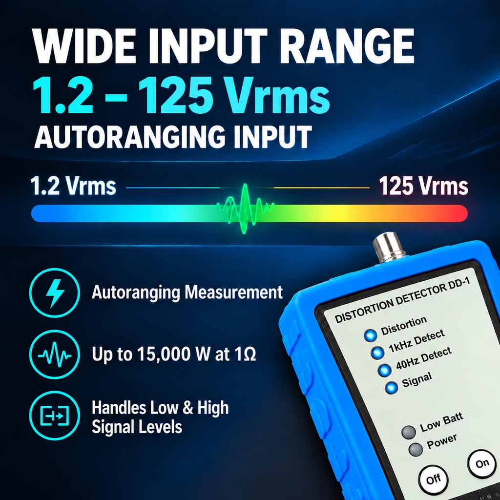 DD-1 Distortion Detector, Audio Amplifier Gain Setting Tool for Car Audio