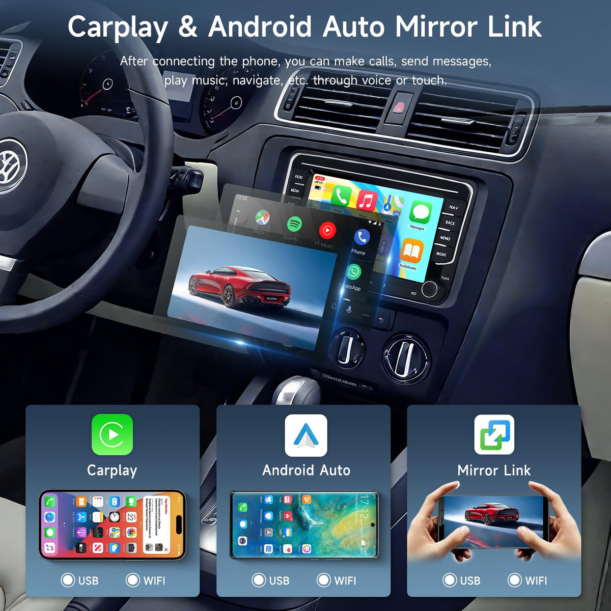 Hodozzy 6G+128G 8-Core Car Radio for Volkswagen VW Jetta Passat Golf Beetle