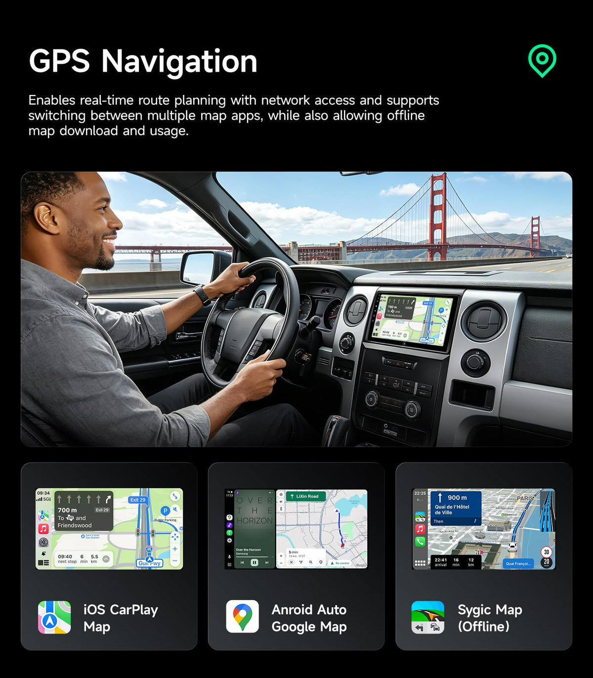 Car Radio Stereo for Ford F150 2009-2014, Wireless CarPlay Android Auto
