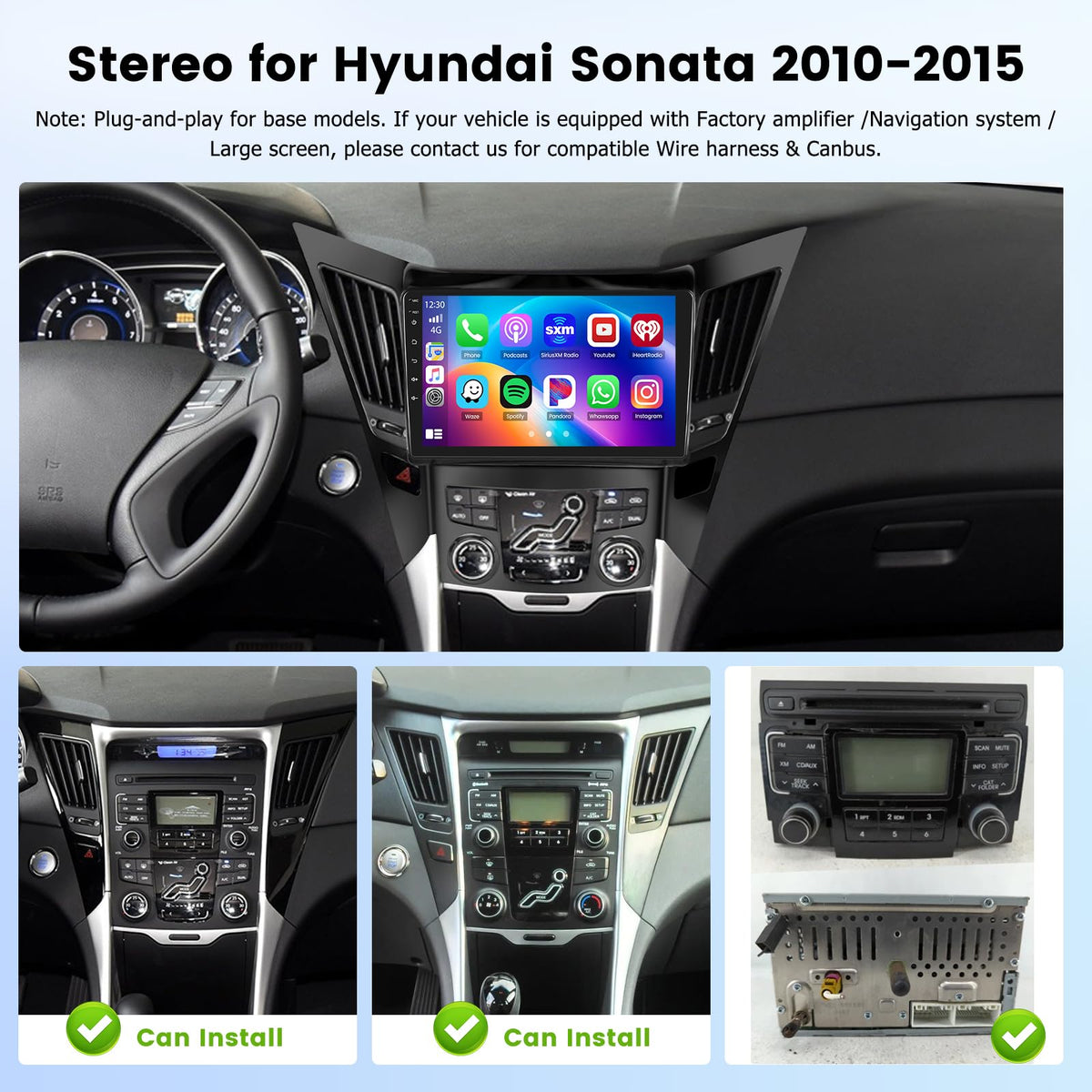 8-Core 6+128G 9'' Android 15 Car Stereo for Hyundai Sonata 2010-2015