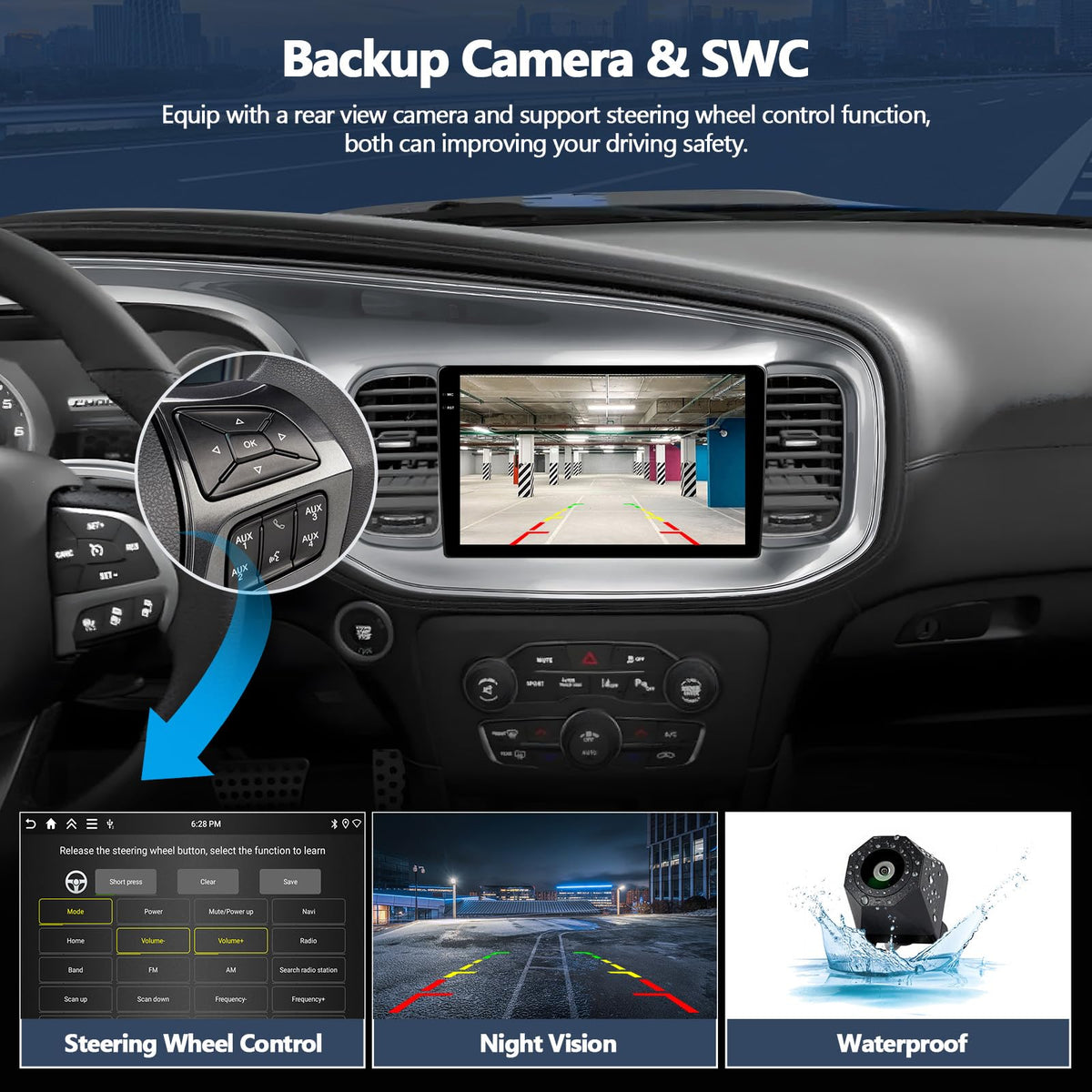 CAMECHO 4+128GB Car Stereo for Dodge Charger Radio 2015-2021 with Android 15 CarPlay Android Auto GPS Navigation Bluetooth, 9" InCell 1280 * 720 Touch Screen Head Unit with Backup Camera
