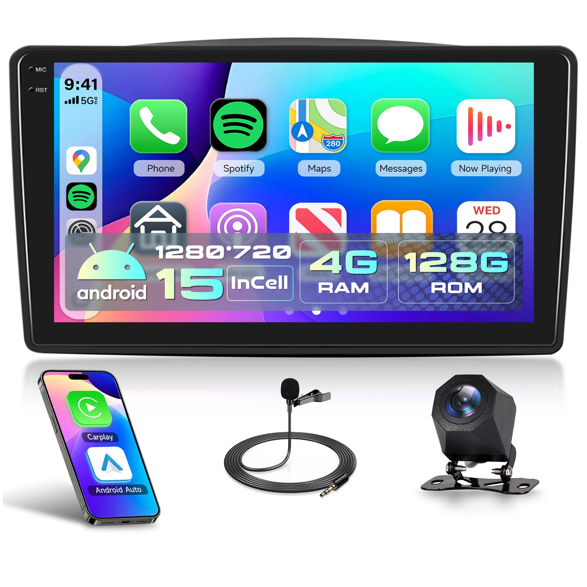 Rimoody 4G+128G Android Car Stereo Radio for Toyota Sienna 2004-2010