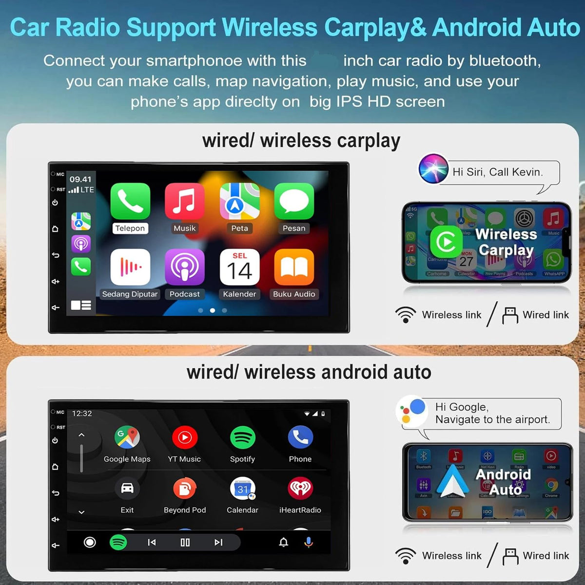 8+256G Car Stereo for Nissan Rogue 2008-2013 Radio Head Unit for Carplay