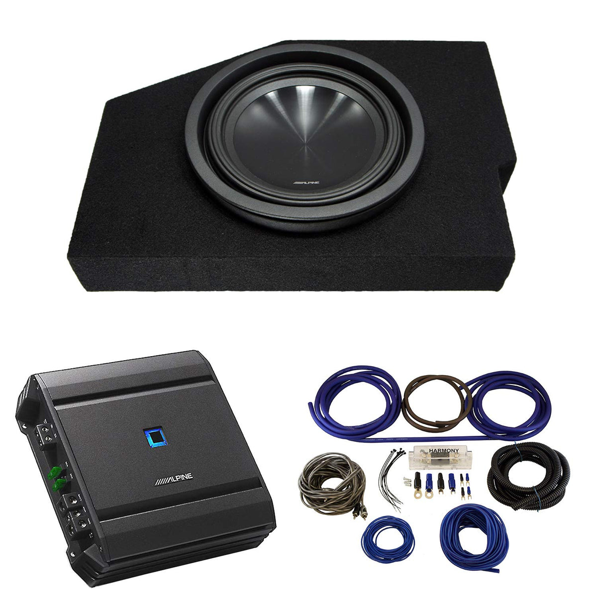 Alpine SWT-10S2 Single 10 Sub Box with S-A60M Amp Fits Dodge Ram 2002-2015