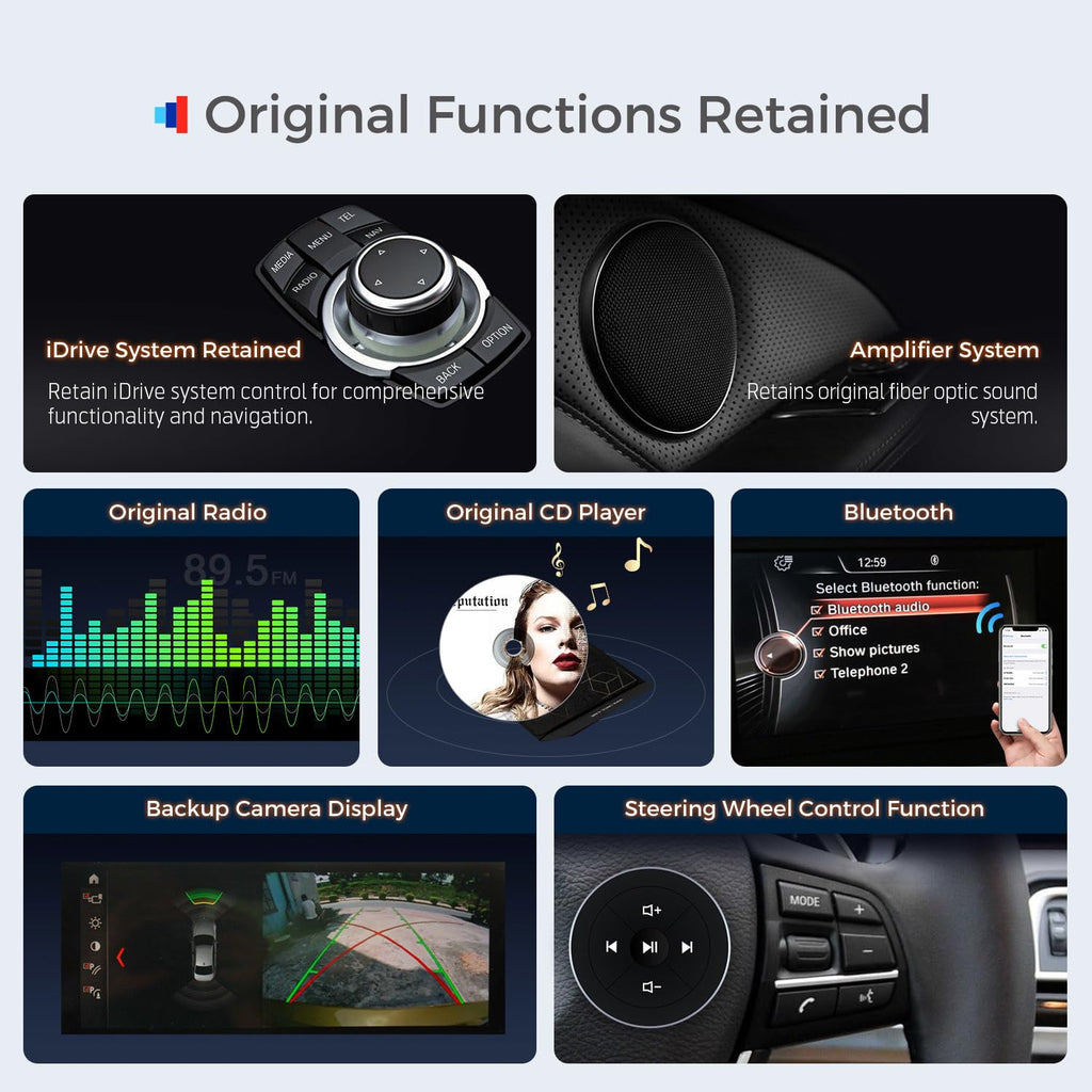 XTRONS 14.9 Inch Android 14 Car Stereo for BMW F20 F21 F22 F23 with NBT System, 2K IPS Touch Screen LTE GPS Navigation Support Wireless CarPlay Android Auto Global 4G LTE 8+256 GB