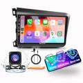 for Honda Civic 2012-2015 LHD Car CarPlay Android Auto Navigation Stereo GPS Radio Reverse Camera Display 9" IPS Touchscreen Headunit Tablet Pad Media Player, if Applicable Quad Core 4G+64G