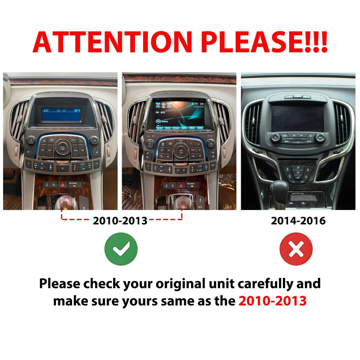 for Buick Lacrosse 2010-2013 Car CarPlay Android Auto Navigation Stereo GPS Radio Reverse Camera Display 9" IPS Touchscreen Headunit Tablet Pad Media Player, if Applicable Quad Core 4G+64G